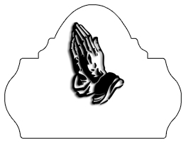 DARAY L 516 BK WT Black Praying Hands White Background copy